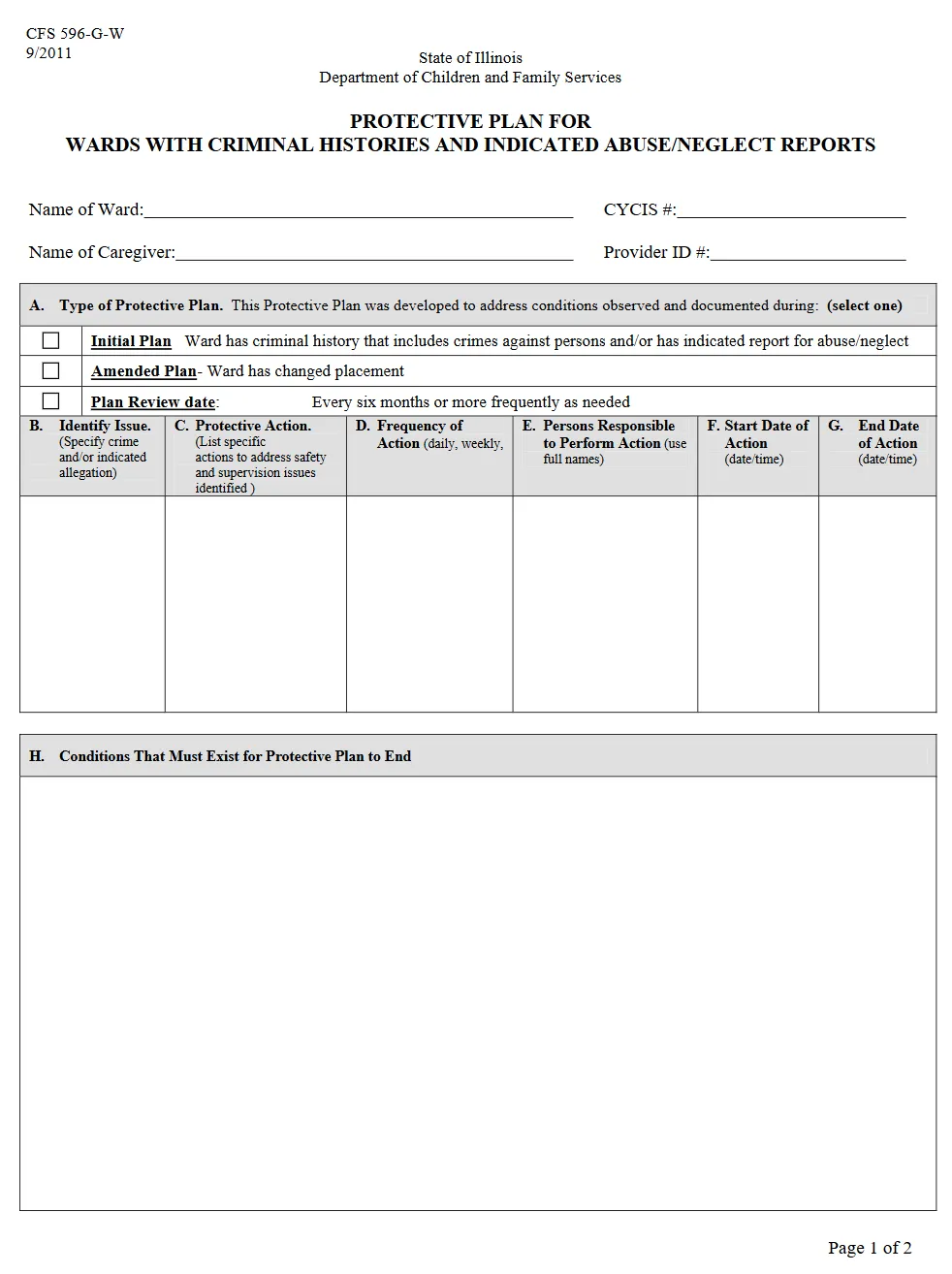 PROTECTIVE PLAN FOR WARDS WITH CRIMINAL HISTORIES AND INDICATED ABUSE/NEGLECT REPORTS