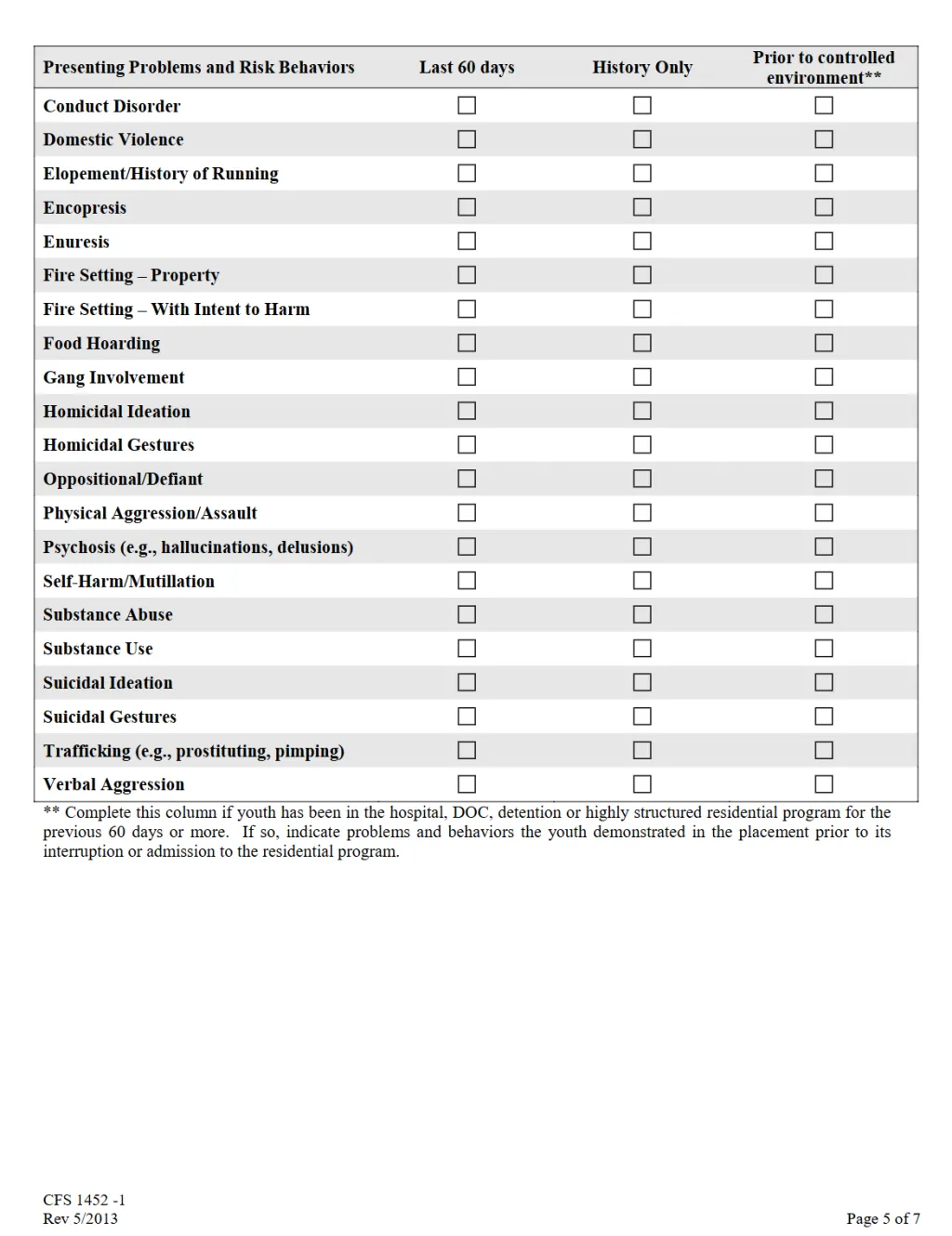 CLINICAL INTERVENTION FOR PLACEMENT PRESERVATION (CIPP) Meeting Referral Form (Page 5)