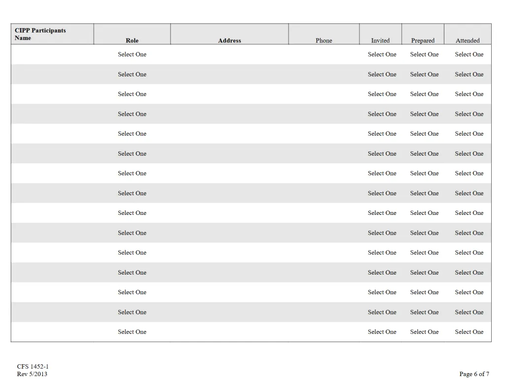 CLINICAL INTERVENTION FOR PLACEMENT PRESERVATION (CIPP) Meeting Referral Form (Page 6)