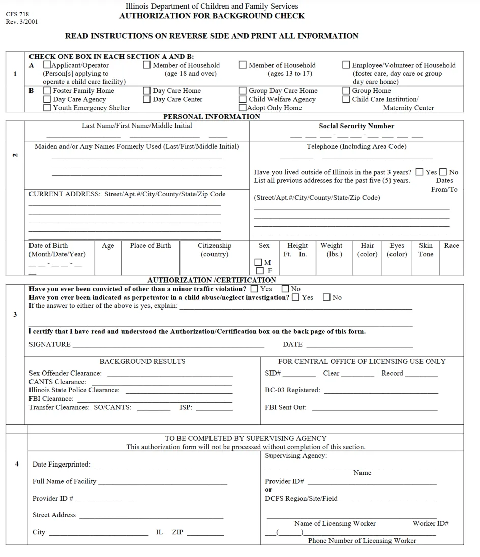 AUTHORIZATION FOR BACKGROUND CHECK