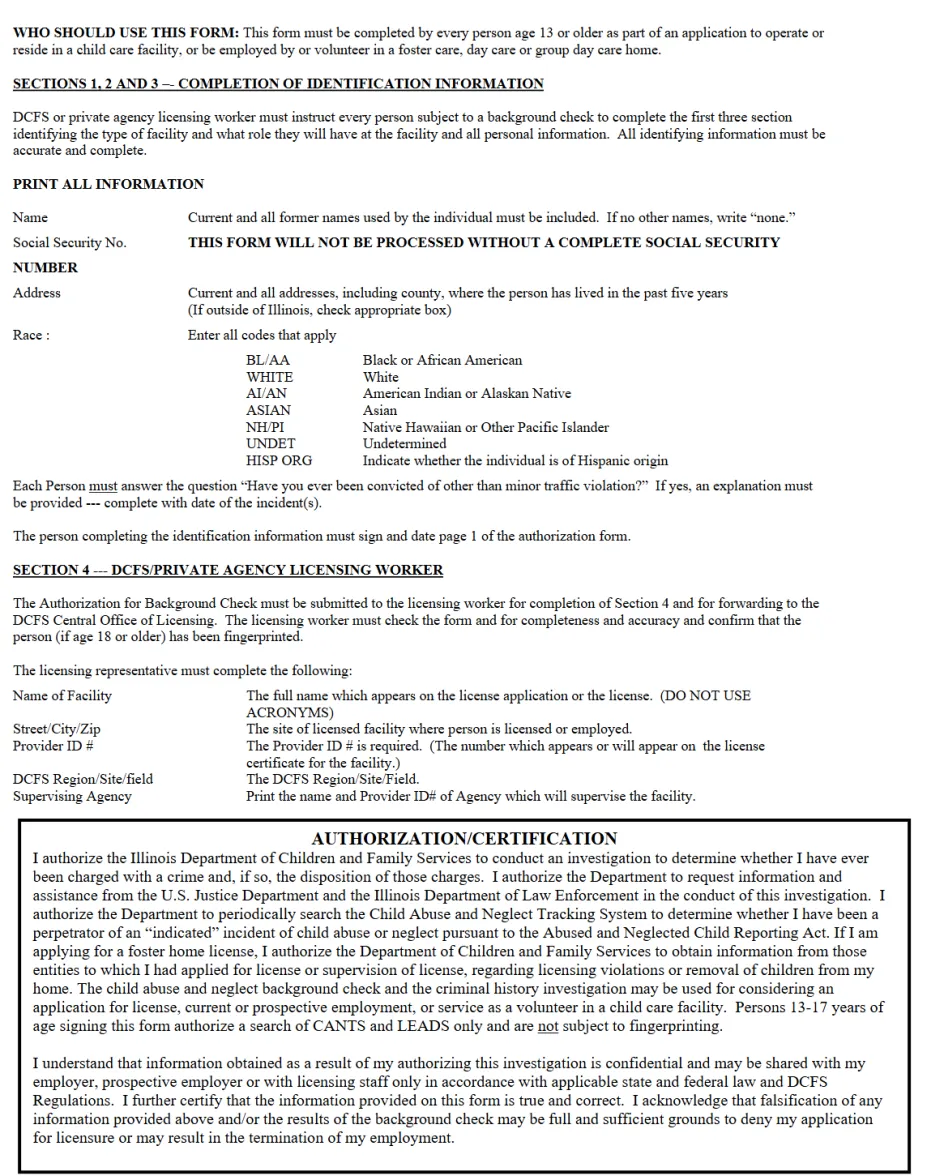 AUTHORIZATION FOR BACKGROUND CHECK (INSTRUCTIONS)