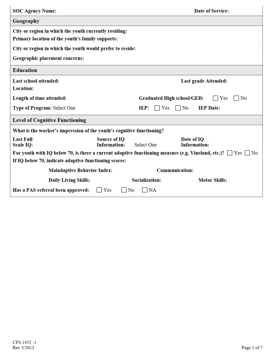 CLINICAL INTERVENTION FOR PLACEMENT PRESERVATION (CIPP) Meeting Referral Form (Page 2)